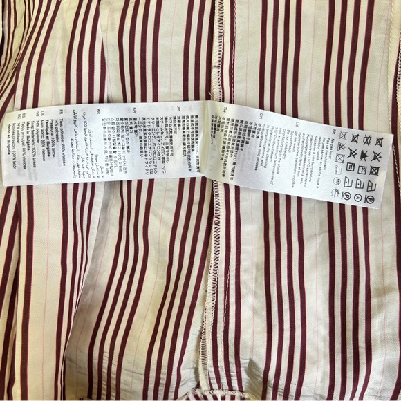 Sandro Red and White Pinstripe Structural Blouse - Picture 9 of 16